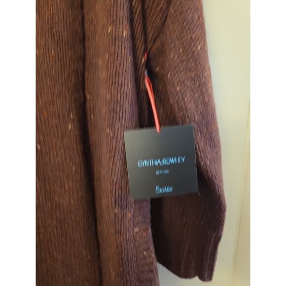 Cynthia Rowley Sweater Women's 1X Wrap Cardigan Wool/Acrylic Blend Toggle Maroo - Picture 2 of 12
